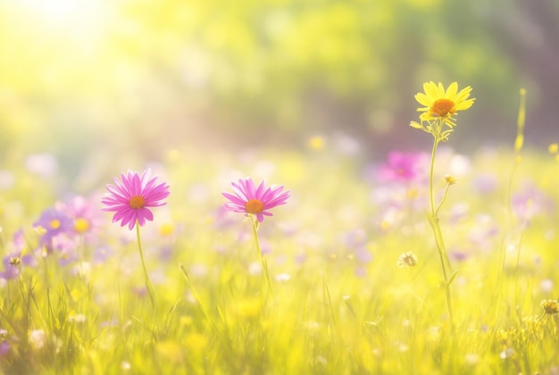 Nature background flowers in the gardenAI