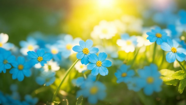 Nature background forgetmenot flowers in the gardenAI