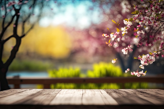 Nature background and table wood for product display