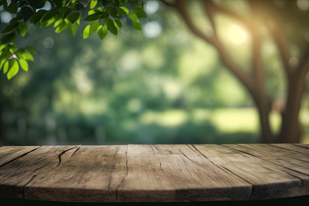 Nature background and table wood for product display