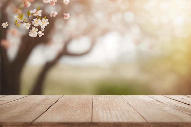 Nature background and table wood for product display