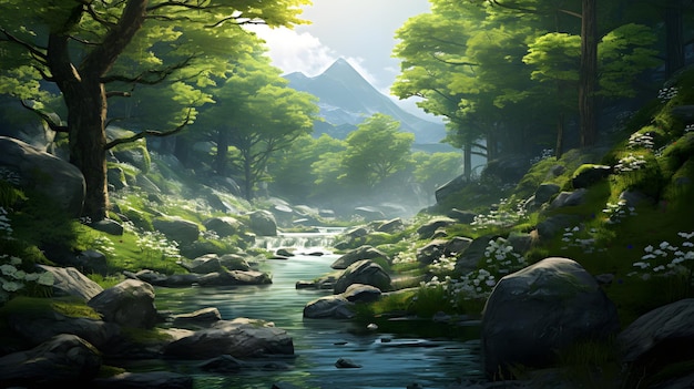 Nature backgrounds with lush greenery and serene landscapes