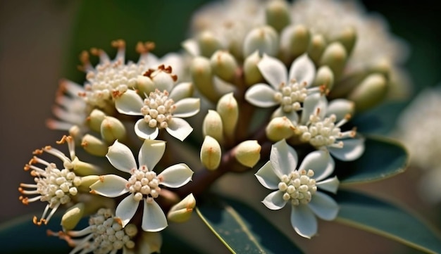 Nature beauty captured close up flower leaf and petal generated by AI