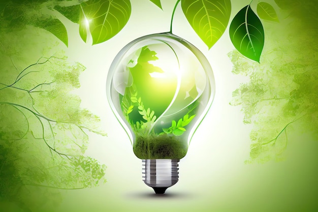 Nature ecology think green power saving innovation green ecology energy and saving environment