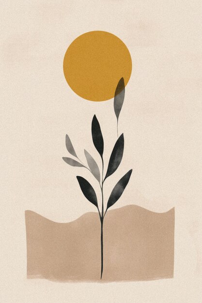 Photo nature inspired minimalist wall art print simple and clean poster design