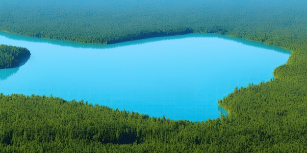 Nature landscape, aqua color water