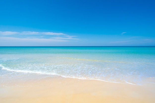 Nature landscape view of beautiful tropical beach and sea in sunny day Beach sea space