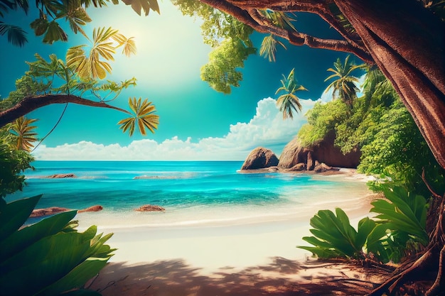 Nature Landscape View of Beautiful tropical beach