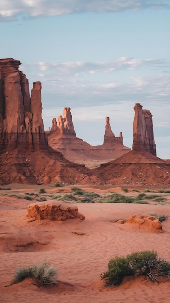 Nature landscapes in monument valley sand rock eroded