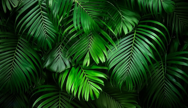 Nature leaves green tropical forest backgound concept with a beautiful pattern