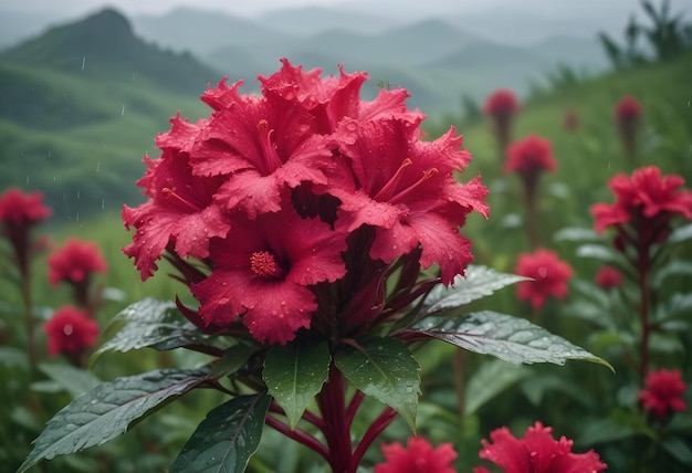 Nature miracle in rainy reason at balcony and on hill