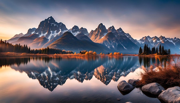 Nature Mountains with Distant Peaks