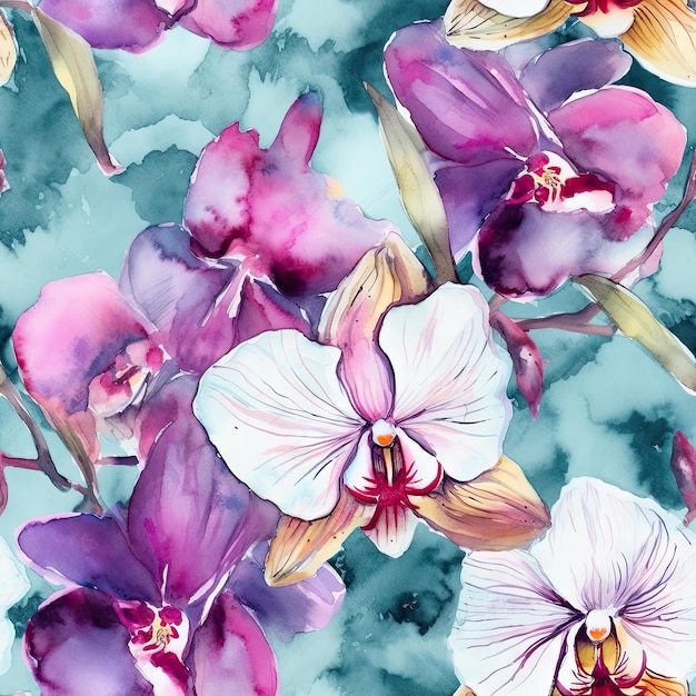 Nature orchid flower pattern design line arts Hand drawn outline design for fabric print cover banner and invitation