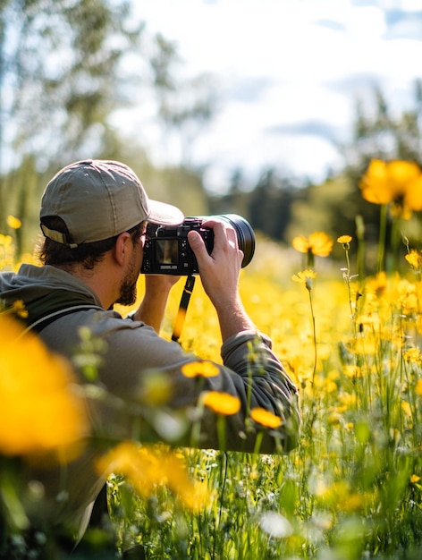 Photo nature photography capturing the beauty of wildflowers in spring