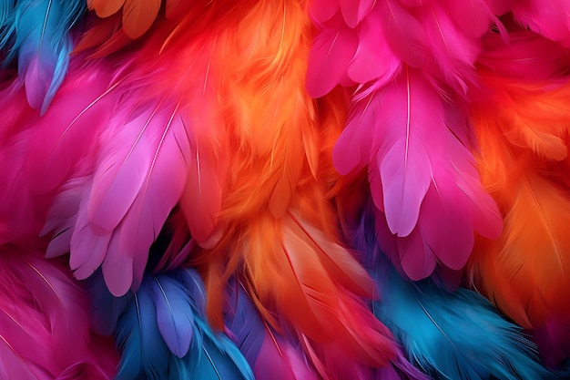 Photo nature's rainbow admiring the dazzling beauty of colorful feathers