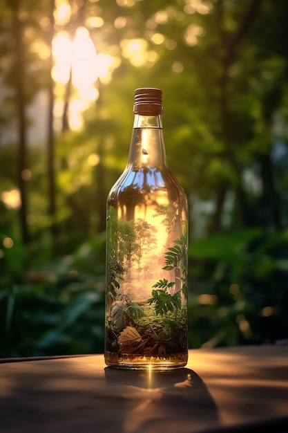 Nature tree inside the bottle