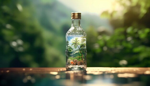 Nature tree inside the bottle