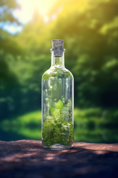 Nature tree inside the bottle