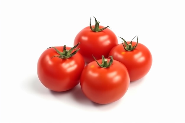 Nature039s Scarlet Gems Isolated Red Tomatoes Radiating Freshness on a White Background