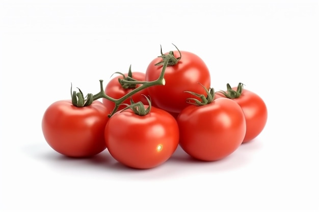 Nature039s Scarlet Gems Isolated Red Tomatoes Radiating Freshness on a White Background