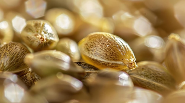 Nature39s Origin Closeup of Cannabis Seeds and Hemp Grain