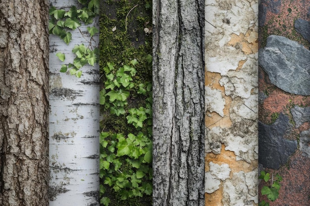 Photo nature39s tapestry a symphony of textures in wood and stone