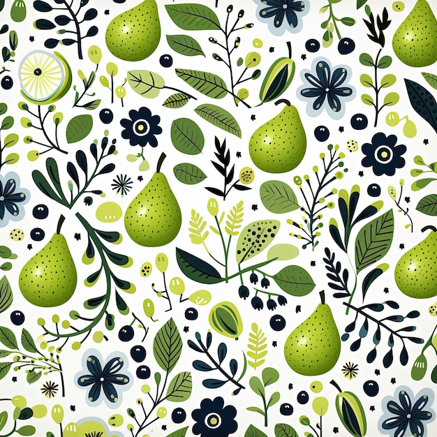 NatureInspired Design Gooseberry and Leaf Pattern on Display