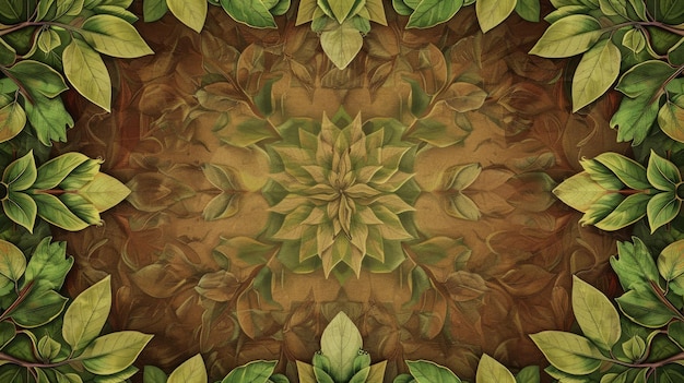 NatureInspired Mandala Background Leaf and Vine Patterns