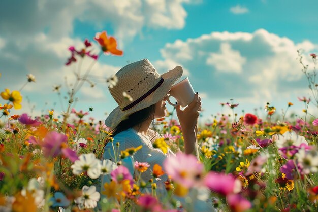 NatureInspired Photographer Drinking Tea