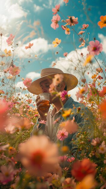 NatureInspired Photographer Drinking Tea