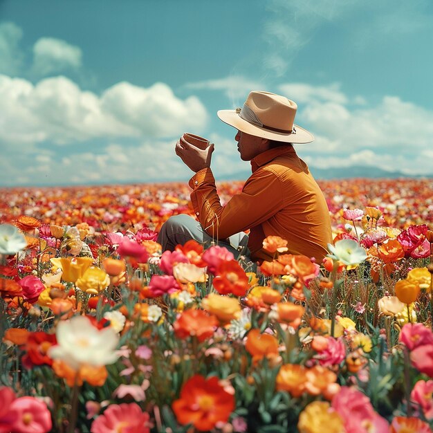 NatureInspired Photographer Drinking Tea