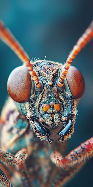 Photo natures beauty captured macro view of an insect in cinematic detail