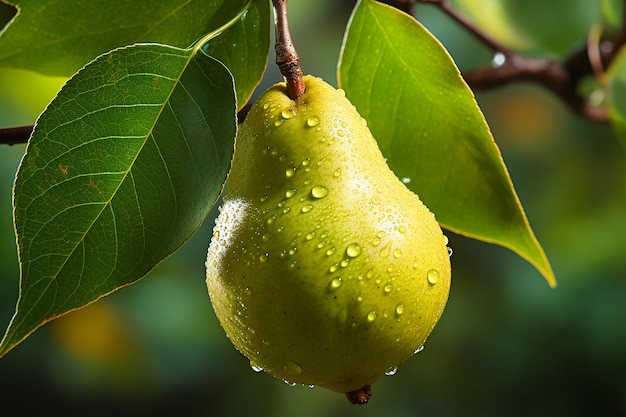 Natures Bounty Unpicked Pear on a Tree Branch Photography