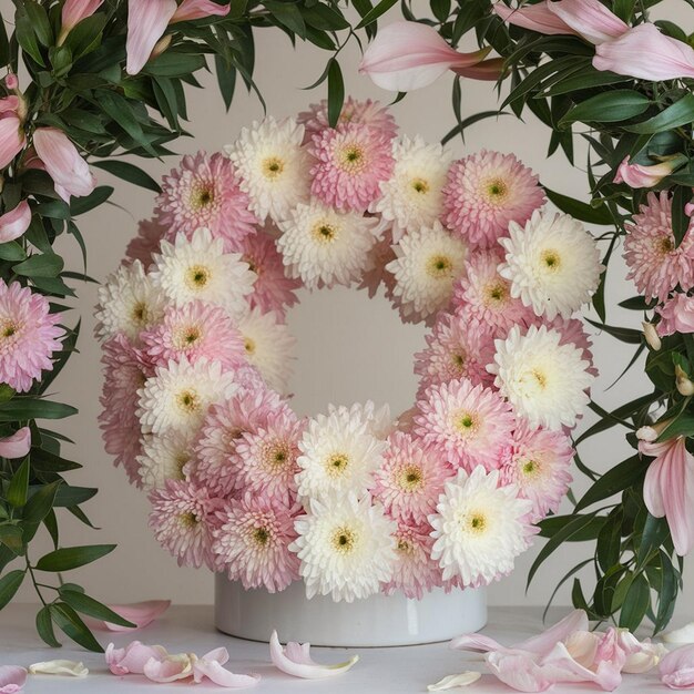 Photo natures grace soothing chrysanthemums in a serene floral display