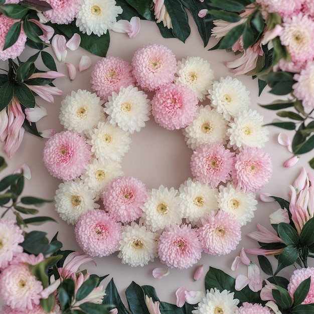 Photo natures grace soothing chrysanthemums in a serene floral display