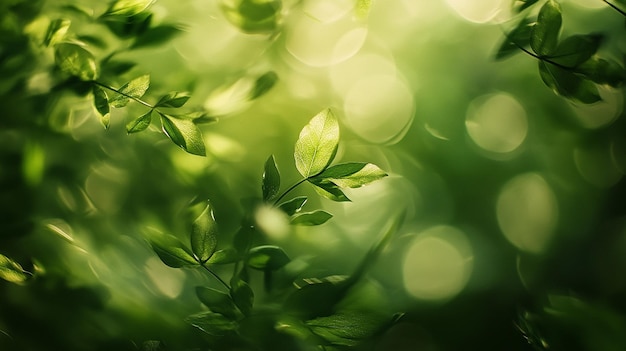 Photo natures green embrace in blur