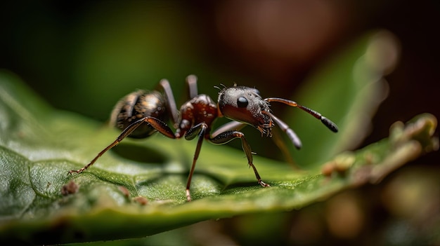 Natures Home An Ant Living in its House among the Leaves in the Garden Generative AI