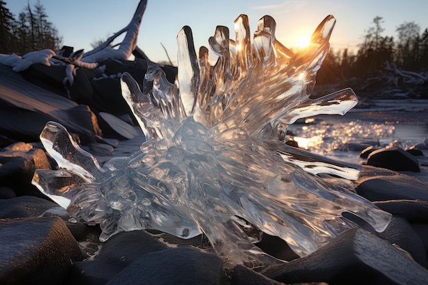 Natures ice sculpture ice water photography