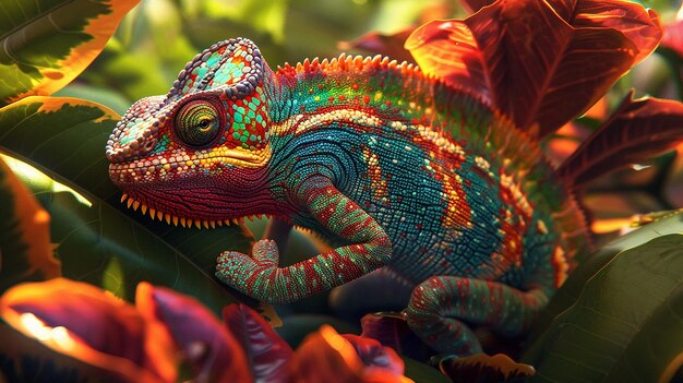 Natures Illusion Chameleon Blending with Precision