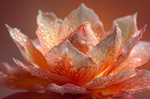 Natures Soft Touch Delicate Rose Petal Macro Velvety Texture and Dewdrops