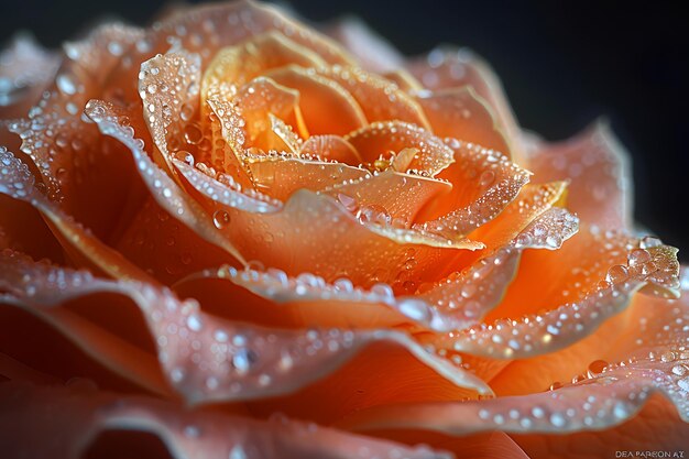 Natures Soft Touch Delicate Rose Petal Macro Velvety Texture and Dewdrops