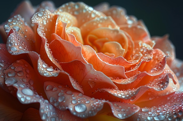 Natures Soft Touch Delicate Rose Petal Macro Velvety Texture and Dewdrops