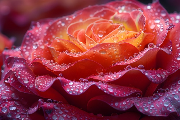 Natures Soft Touch Delicate Rose Petal Macro Velvety Texture and Dewdrops