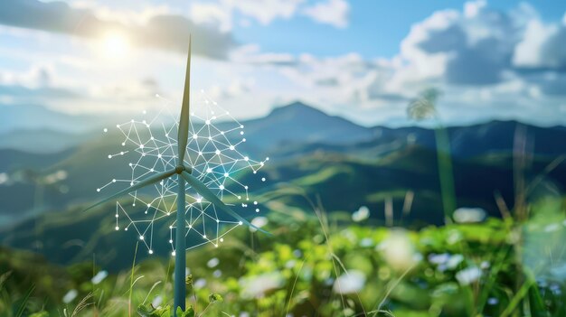 NatureThemed Background Featuring a Renewable Energy Icon