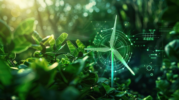 NatureThemed Background Featuring a Renewable Energy Icon