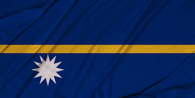 Nauru realistic 3d textured waving flag