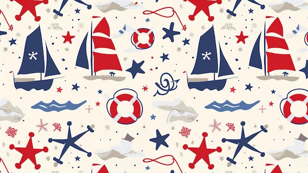 Photo nautical theme seamless pattern wallpaper ar 169 v 6 job id 679998ba1e9a472c9c7c139c5c9bed80