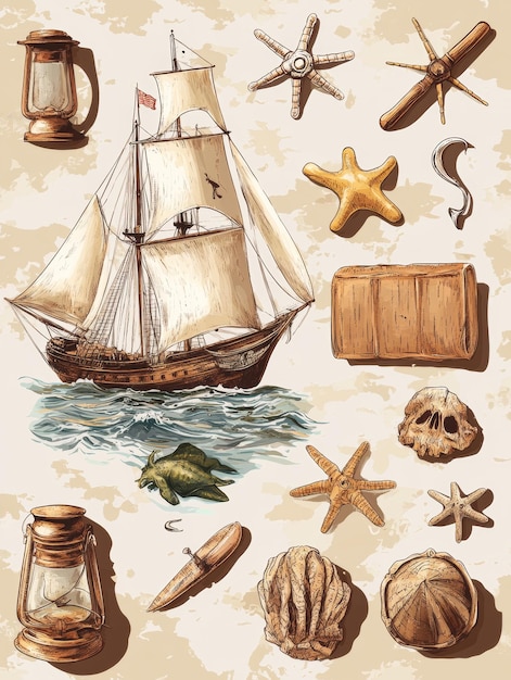 Nautical Treasures A HandDrawn Collection of Seafaring Objects