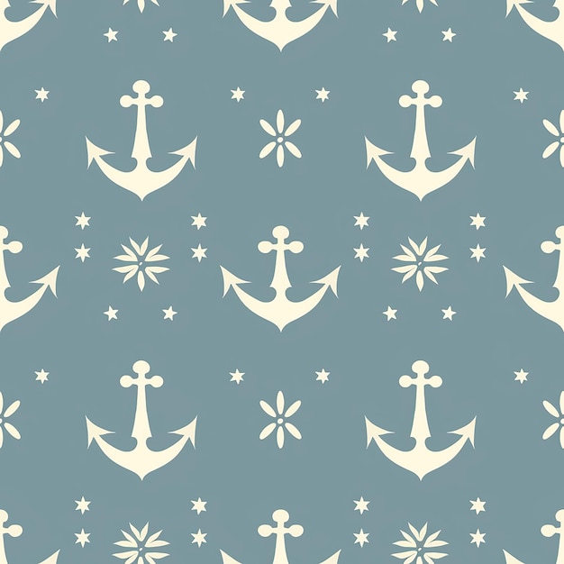 Photo nautical whispers seamless pattern