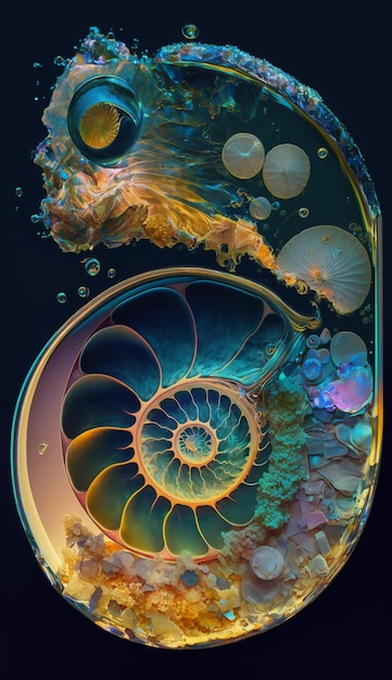 Nautilus shell is a beautiful art piece.